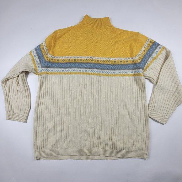 Enyce Winter Sports 1/4 Zip Beige Yellow Pull Over Winter Themed Adults XL - Picture 2 of 10